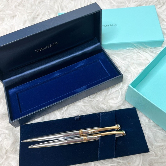Tiffany & Co. Other - New in Box Tiffany & Co | T Clip Pen and Pencil Set Chrome and Gold NIB